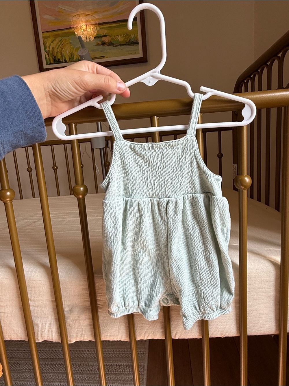 Carter's Light Seafoam Green Textured Romper